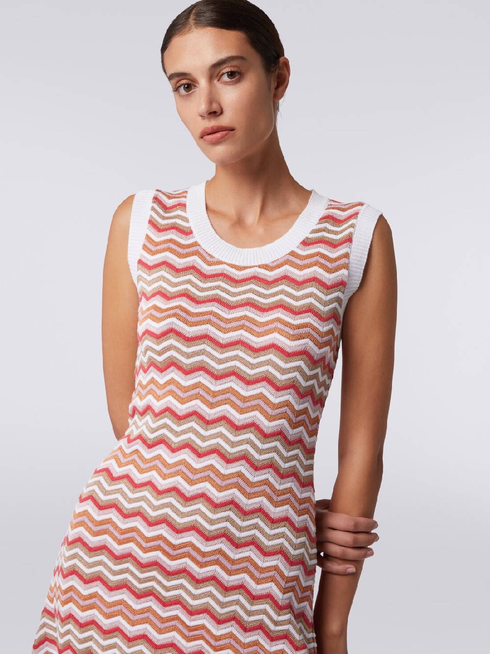 M Missoni Abito Senza Maniche In Maglia Zig Zag