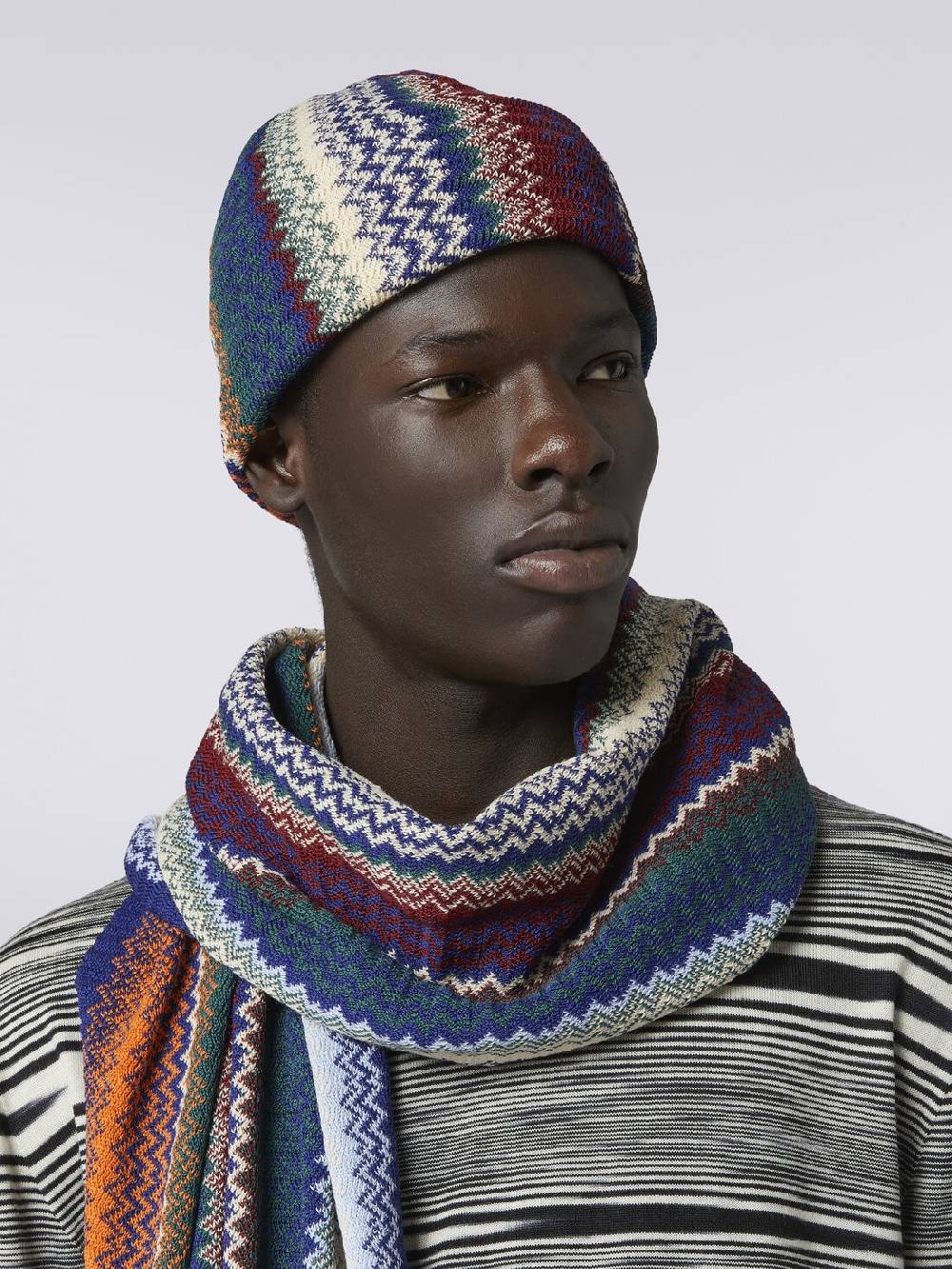 M Missoni Beanie In Misto Lana Zig Zag