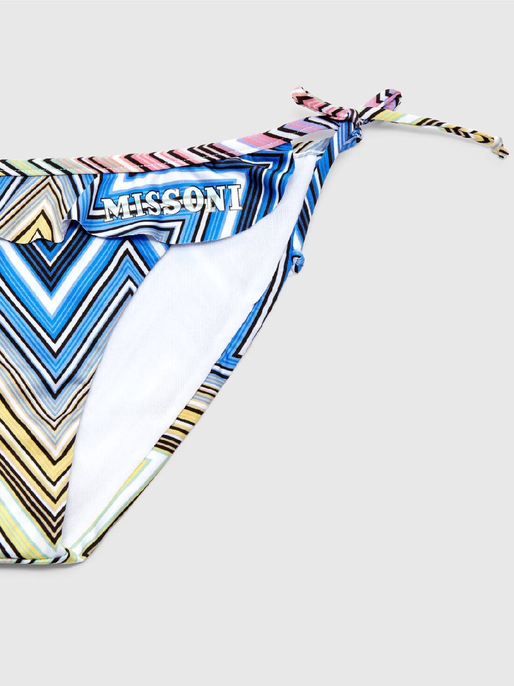 M Missoni Bikini Chevron Con Volant E Scritta Logo