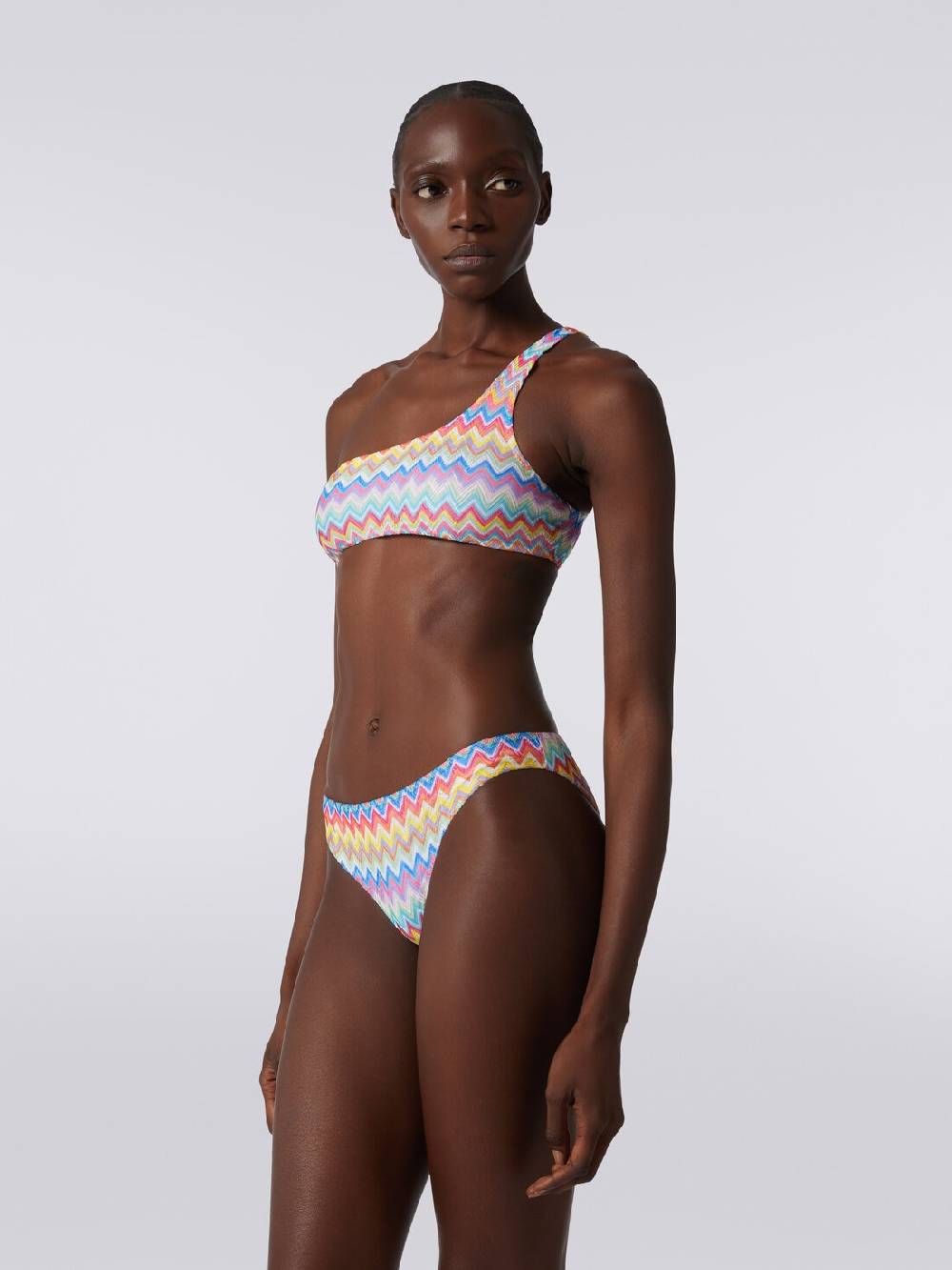 M Missoni Bikini Monospalla Con Stampa Zig Zag