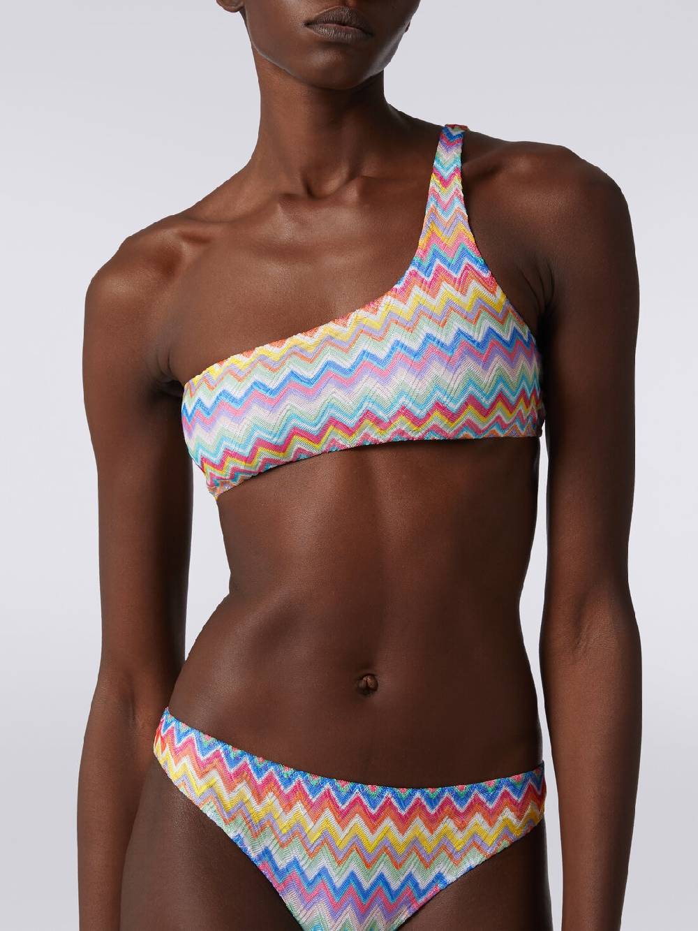 M Missoni Bikini Monospalla Con Stampa Zig Zag