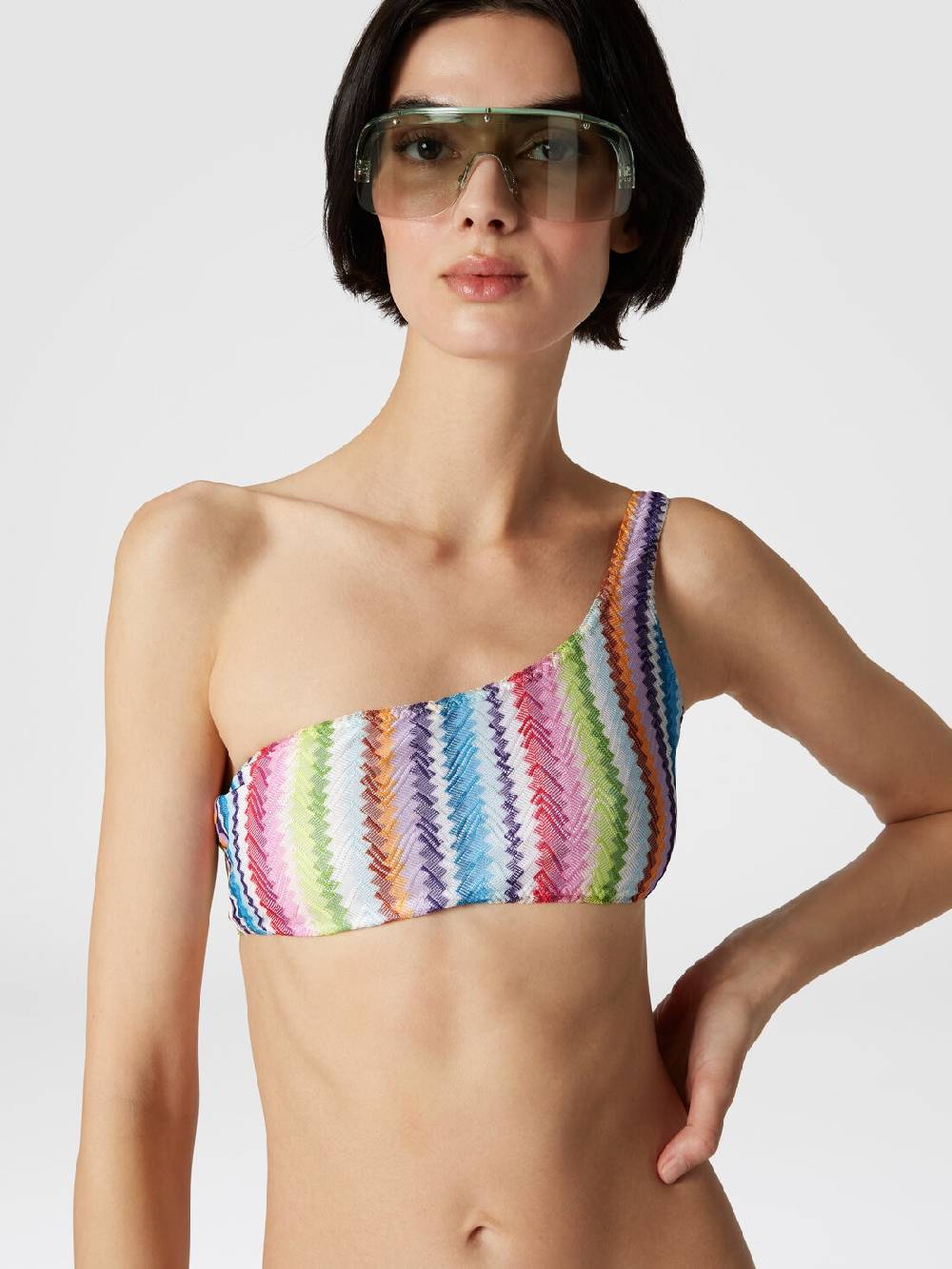 M Missoni Bikini Monospalla Stampa Zig Zag