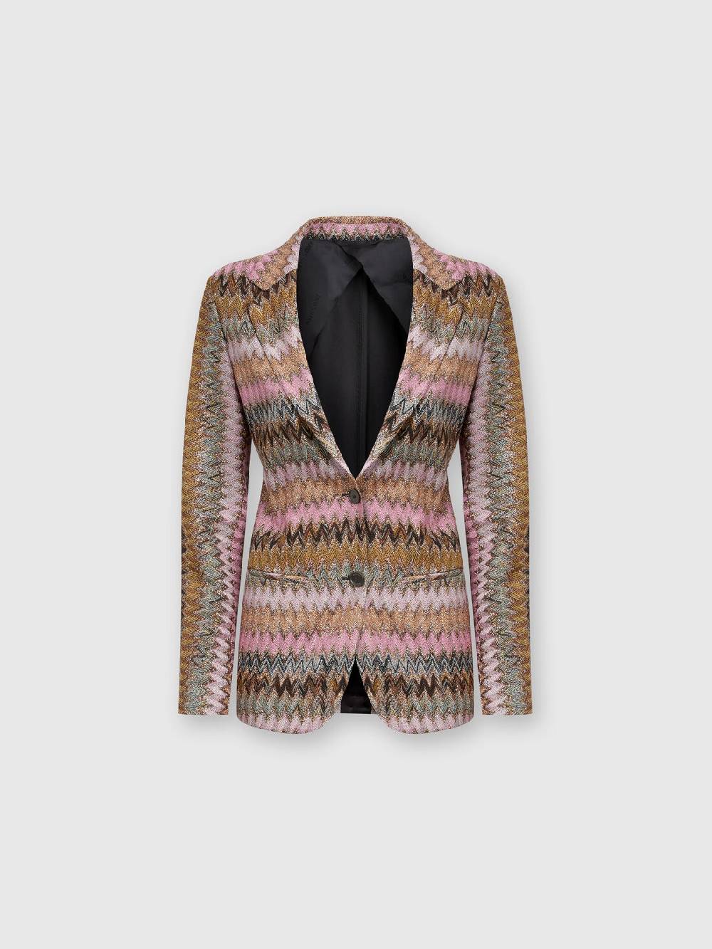 M Missoni Blazer In Maglia Di Viscosa Chevron Lamé