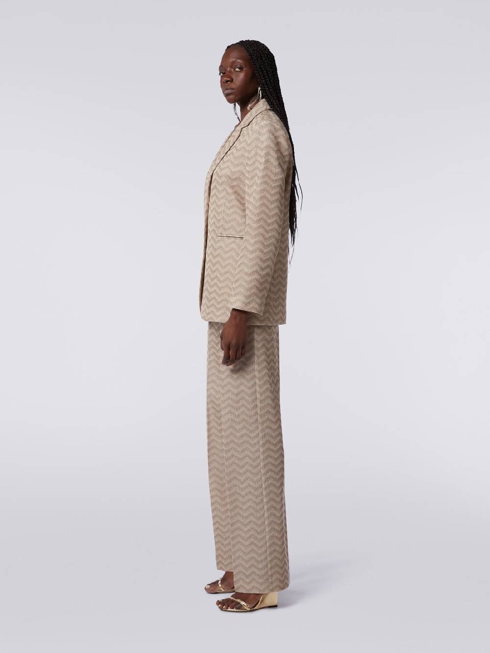 M Missoni Blazer Monopetto In Cotone Chevron