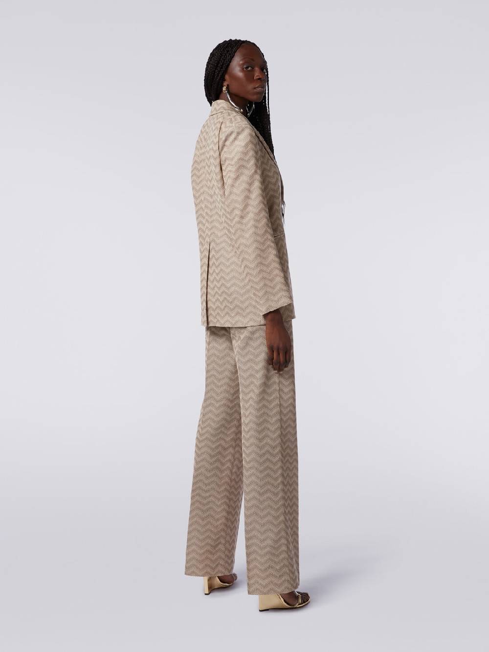 M Missoni Blazer Monopetto In Cotone Chevron