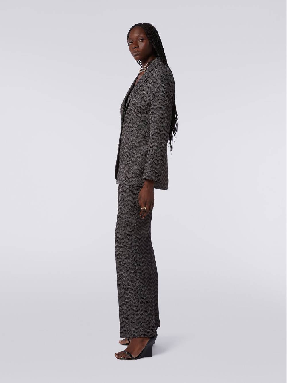 M Missoni Blazer Monopetto In Cotone Chevron