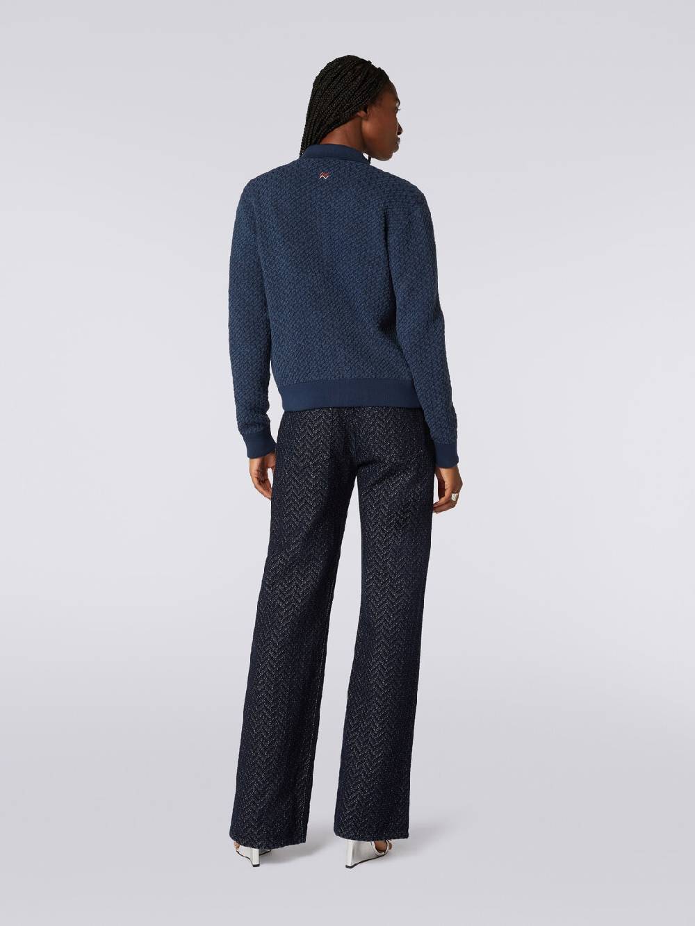 M Missoni Bomber In Cotone E Nylon Con Zip