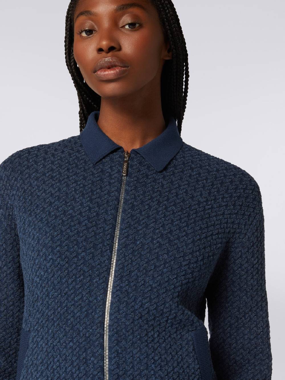 M Missoni Bomber In Cotone E Nylon Con Zip