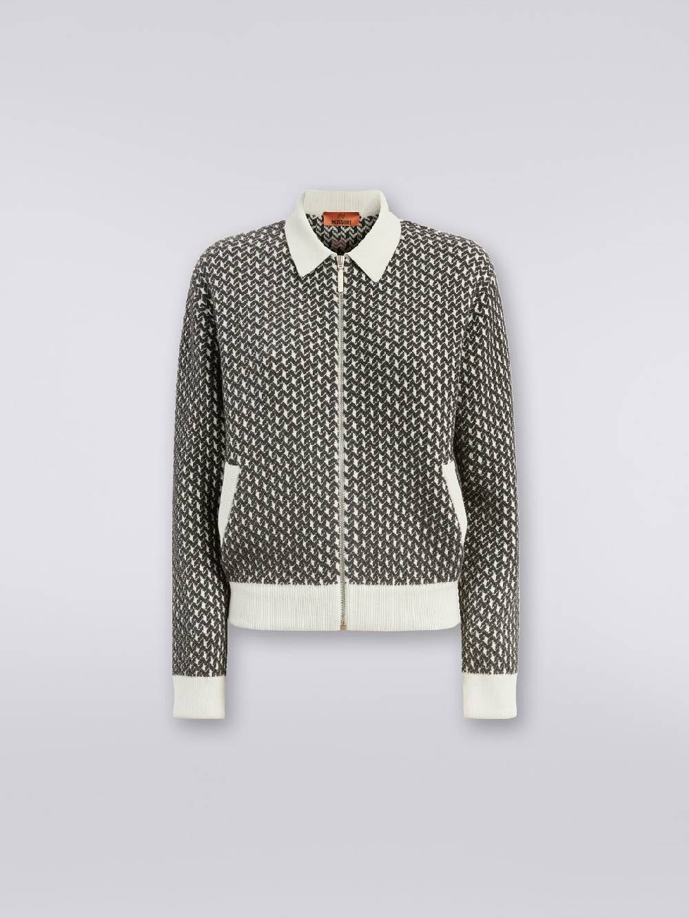 M Missoni Bomber In Cotone E Nylon Con Zip