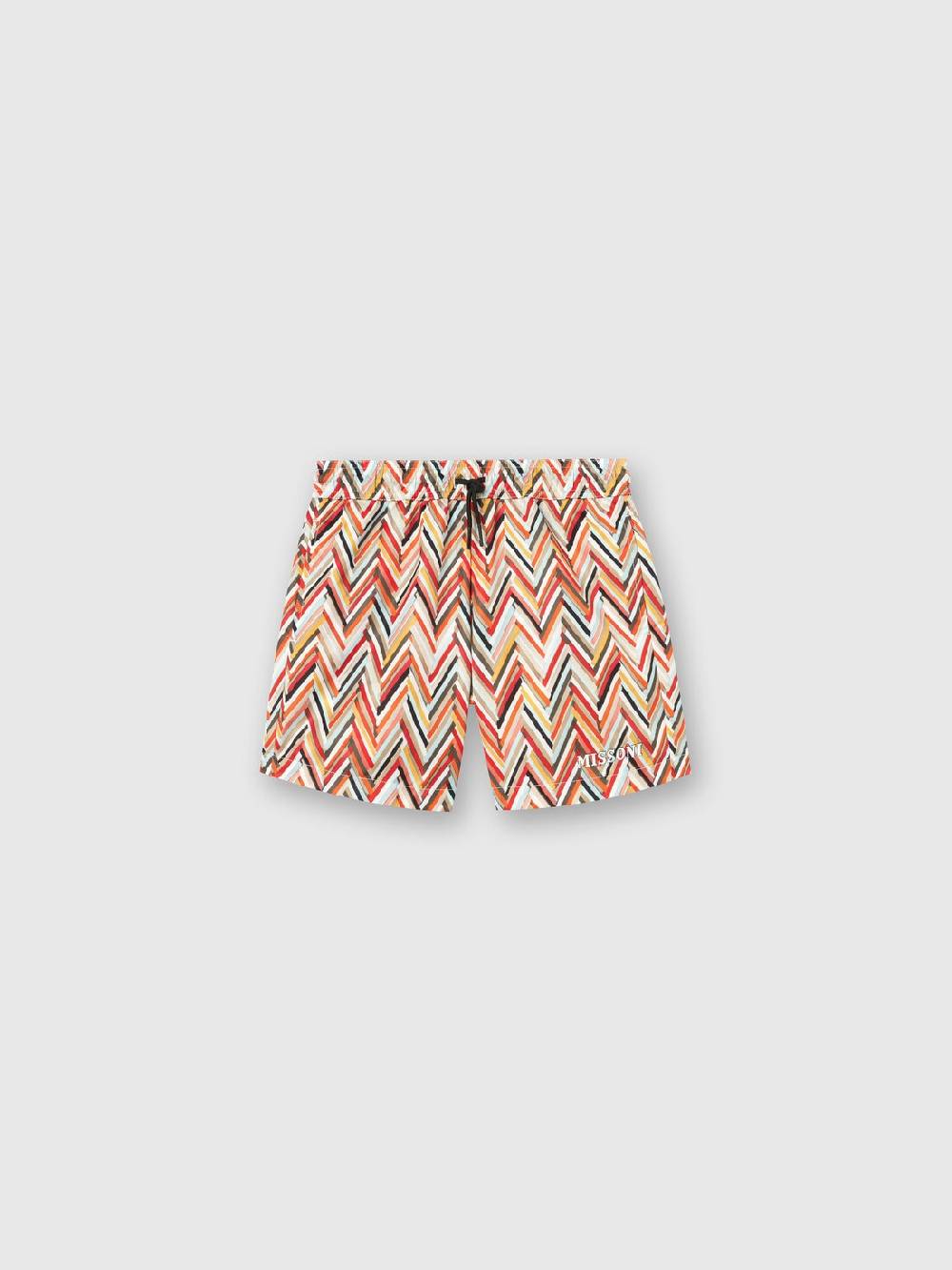 M Missoni Boxer Mare Con Pattern Zig Zag E Logo