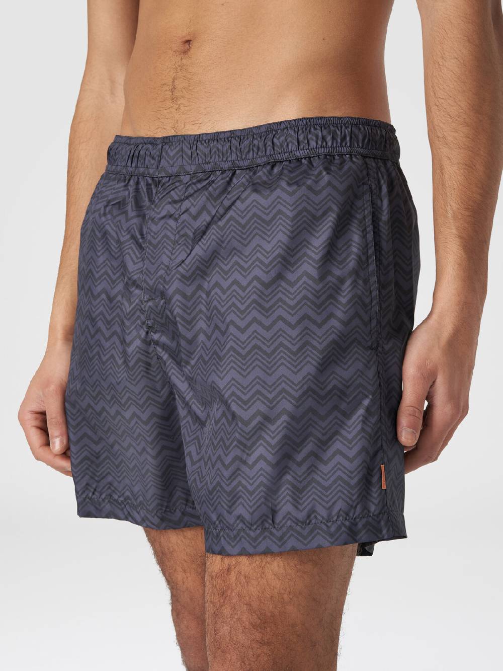 M Missoni Boxer Mare Con Stampa Zig Zag Tonale