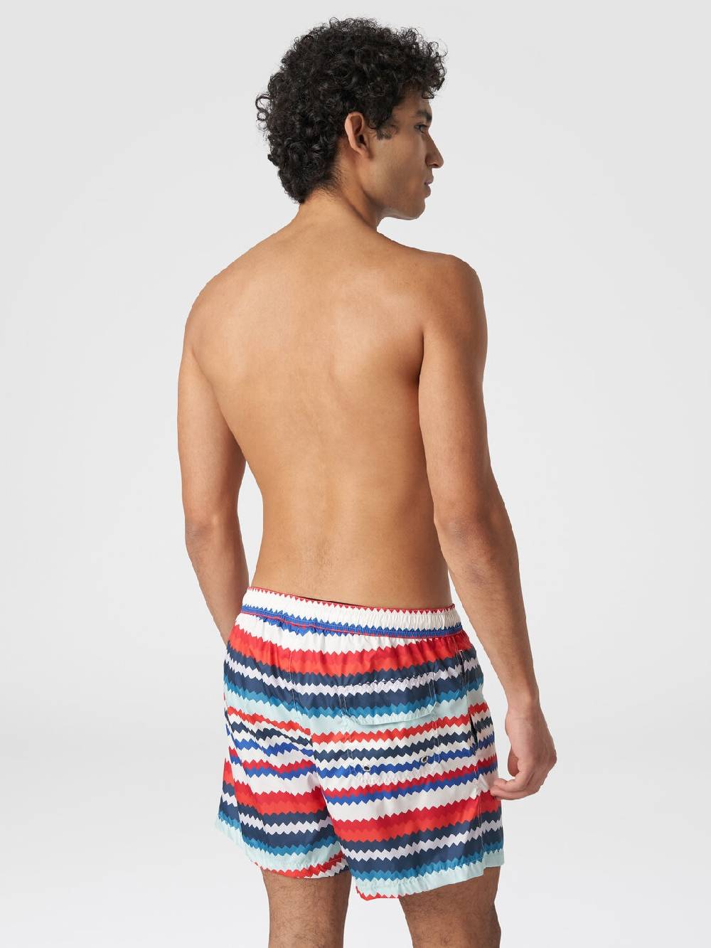 M Missoni Boxer Mare In Nylon Stampa Micro Zig Zag