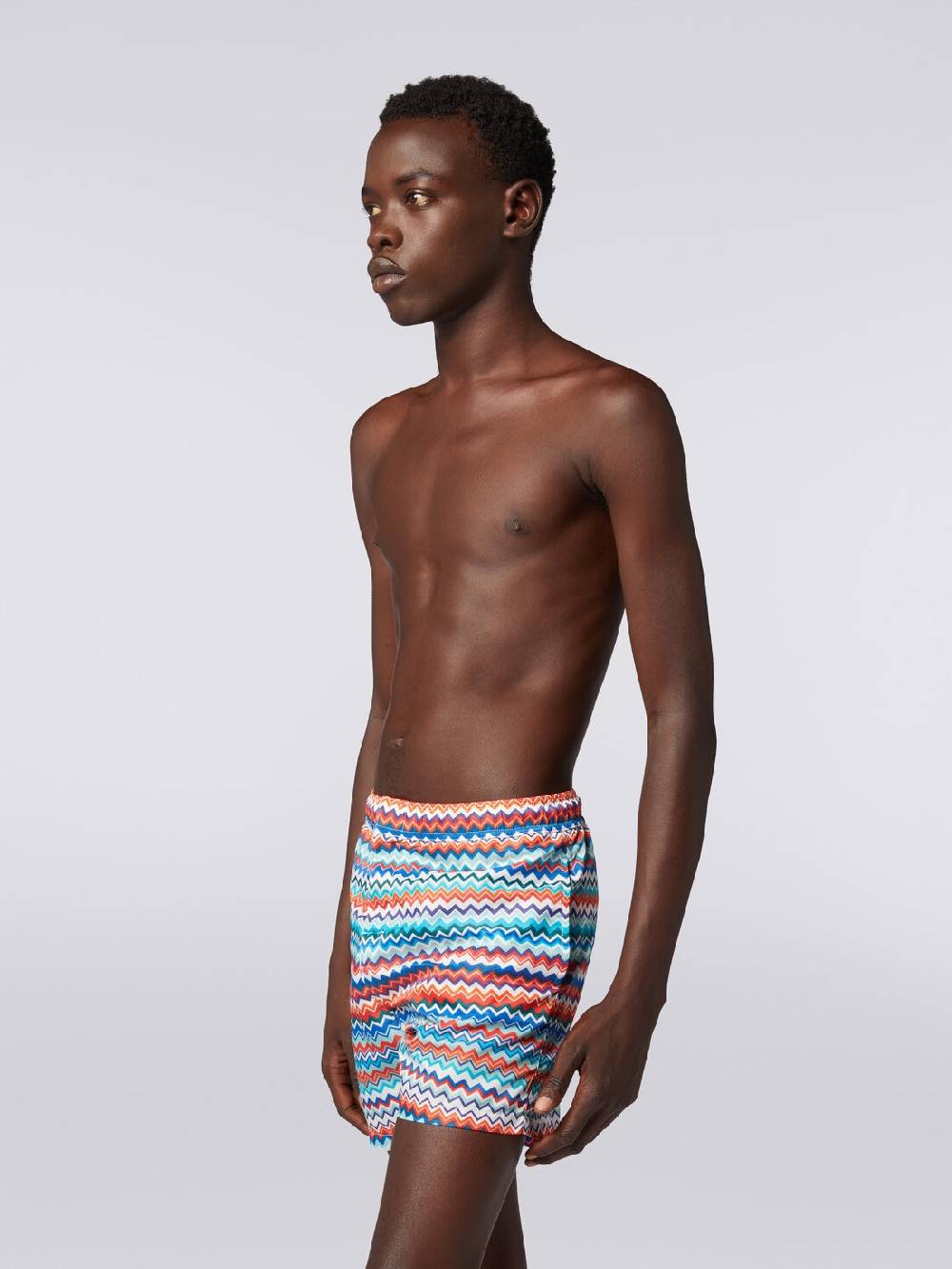 M Missoni Boxer Mare In Nylon Stampa Zig Zag