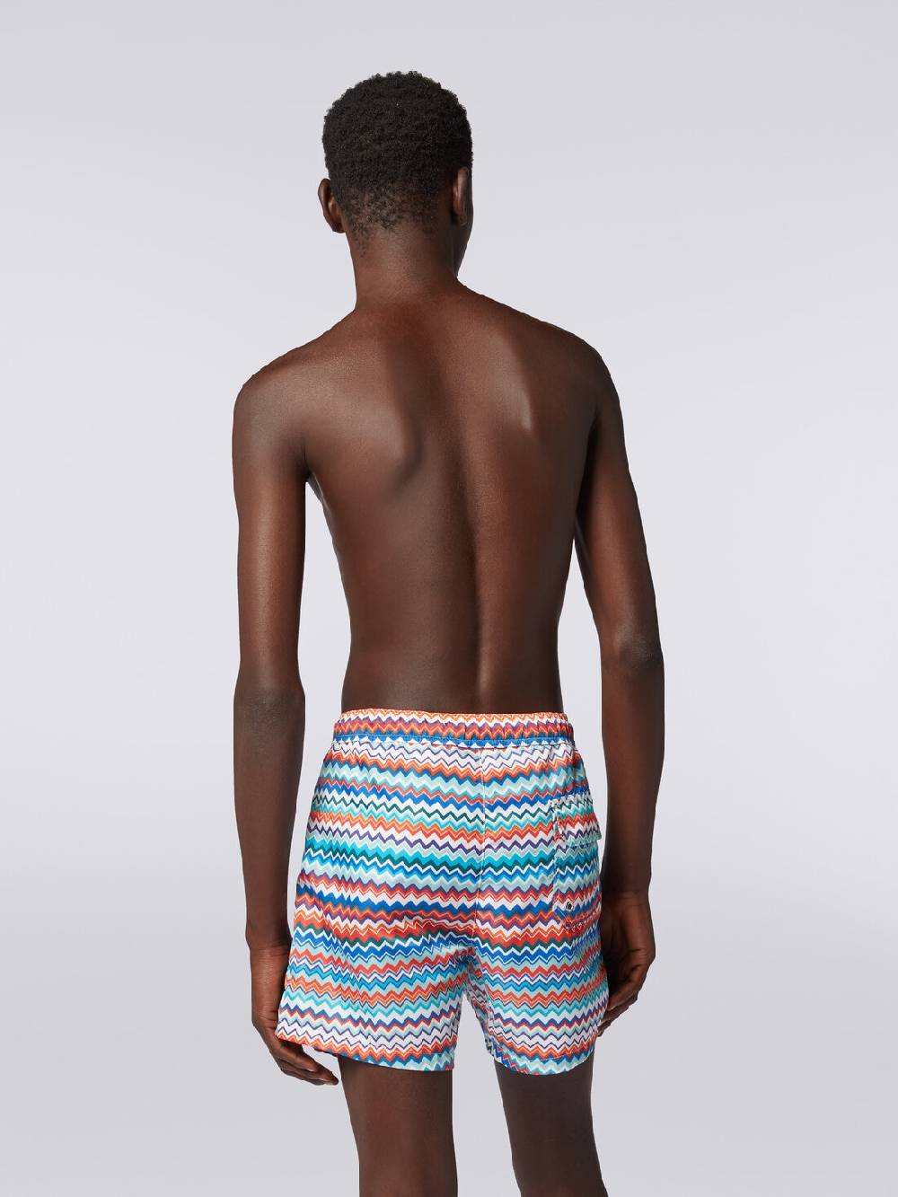 M Missoni Boxer Mare In Nylon Stampa Zig Zag