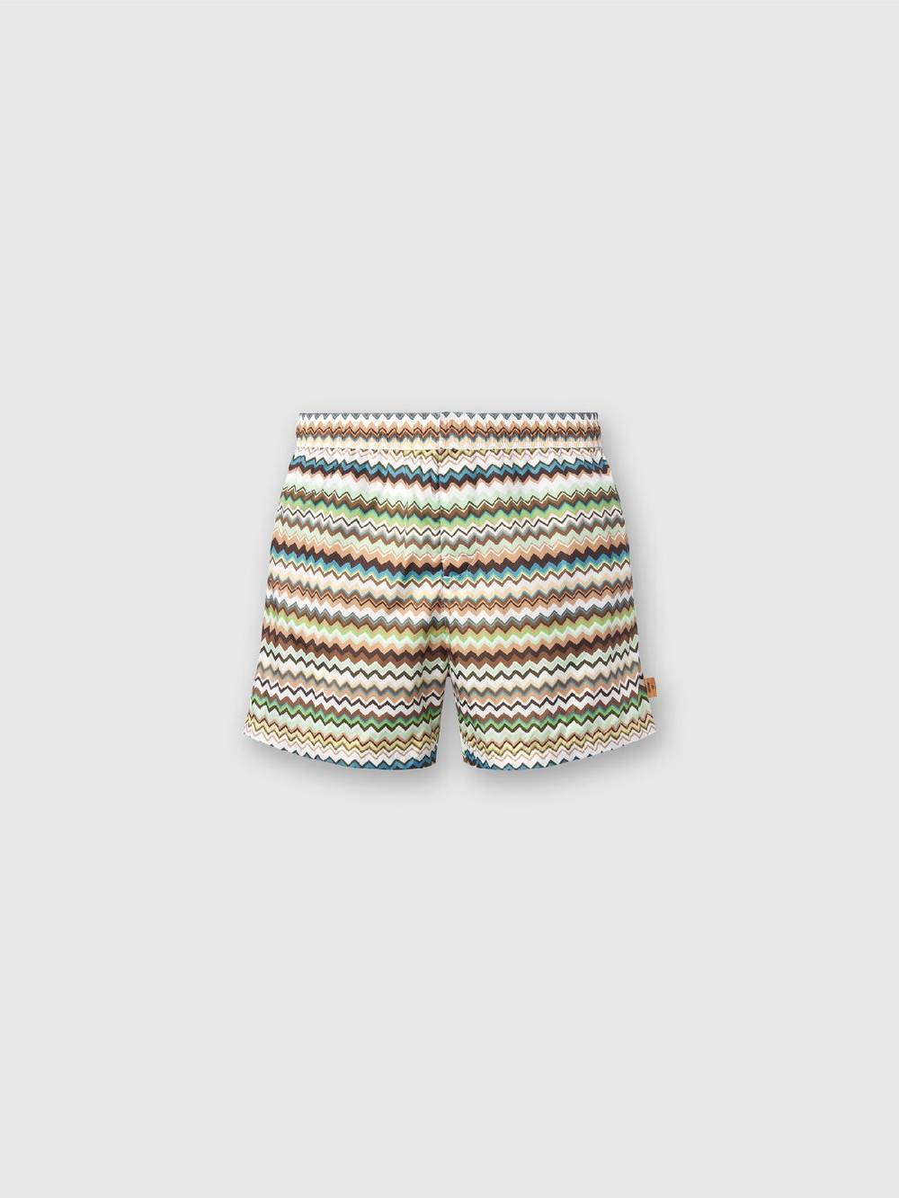 M Missoni Boxer Mare In Nylon Stampa Zig Zag