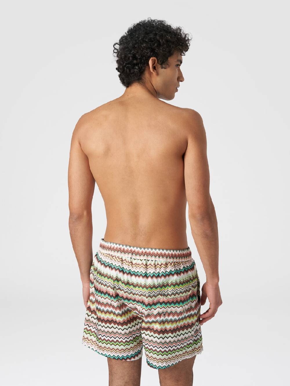 M Missoni Boxer Mare In Nylon Stampa Zig Zag