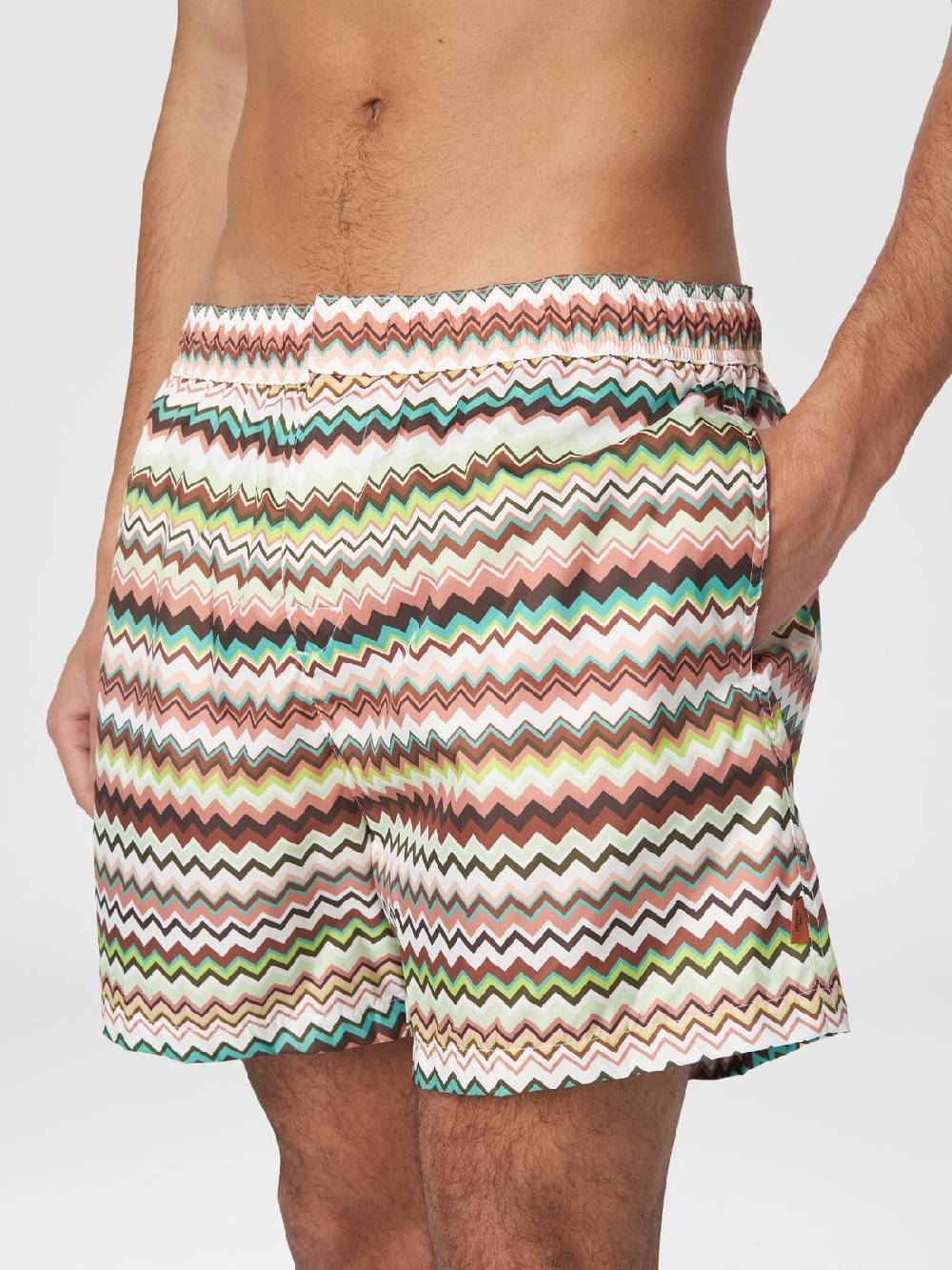 M Missoni Boxer Mare In Nylon Stampa Zig Zag
