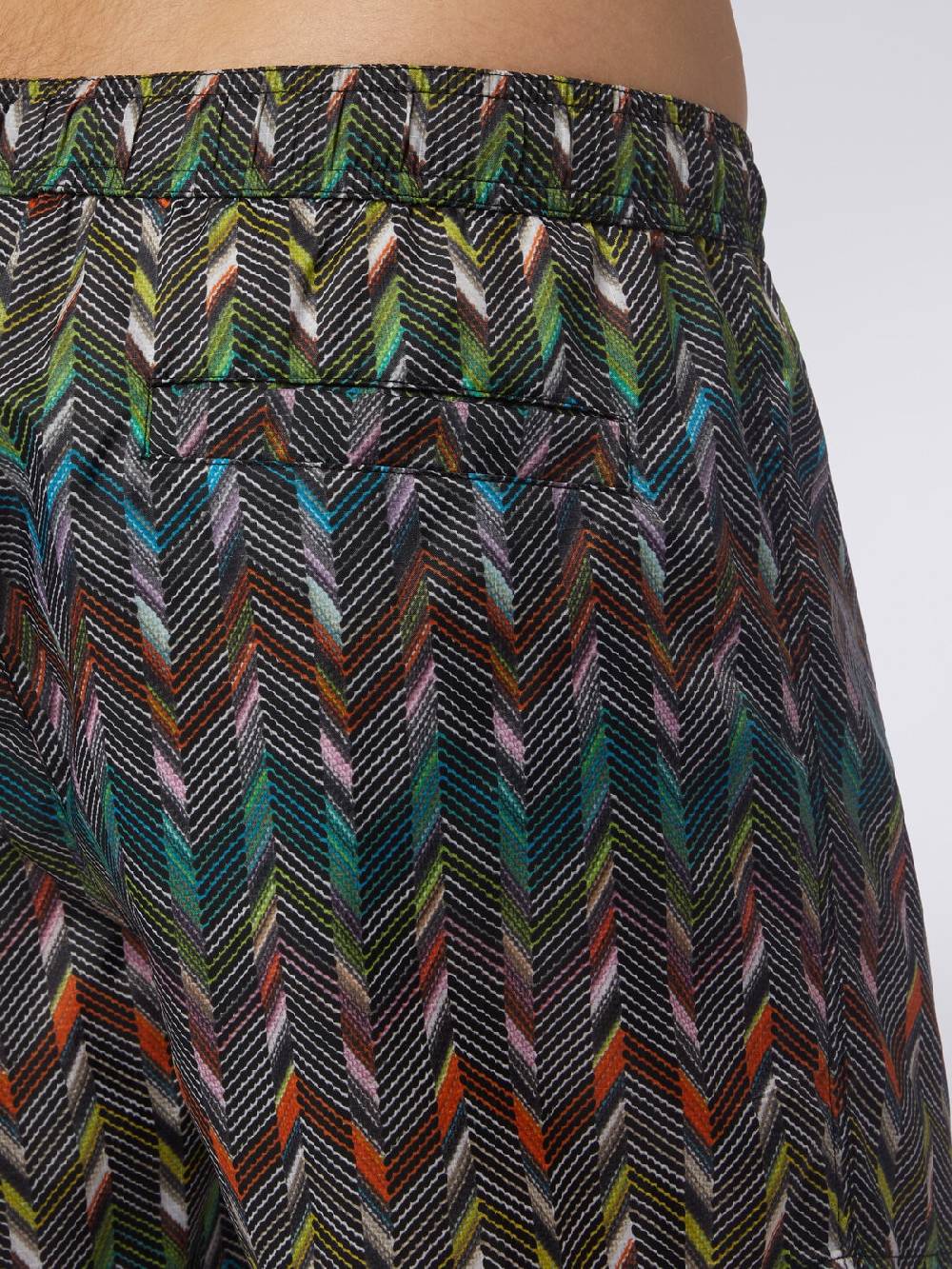 M Missoni Boxer Mare In Nylon Stampato Con Logo