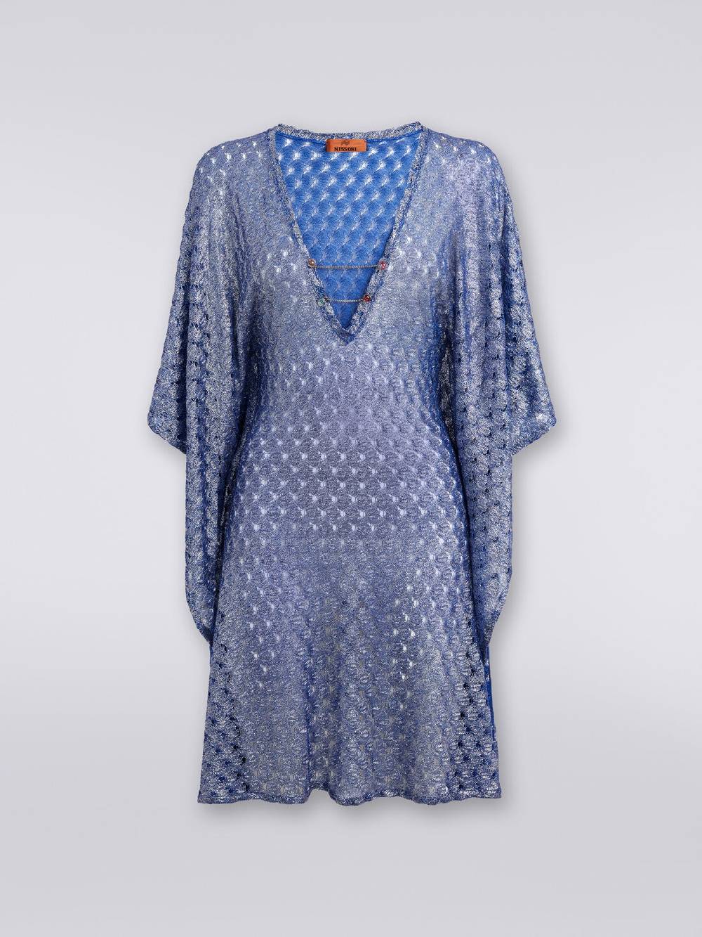 M Missoni Caftano Copricostume Corto Effeto Pizzo