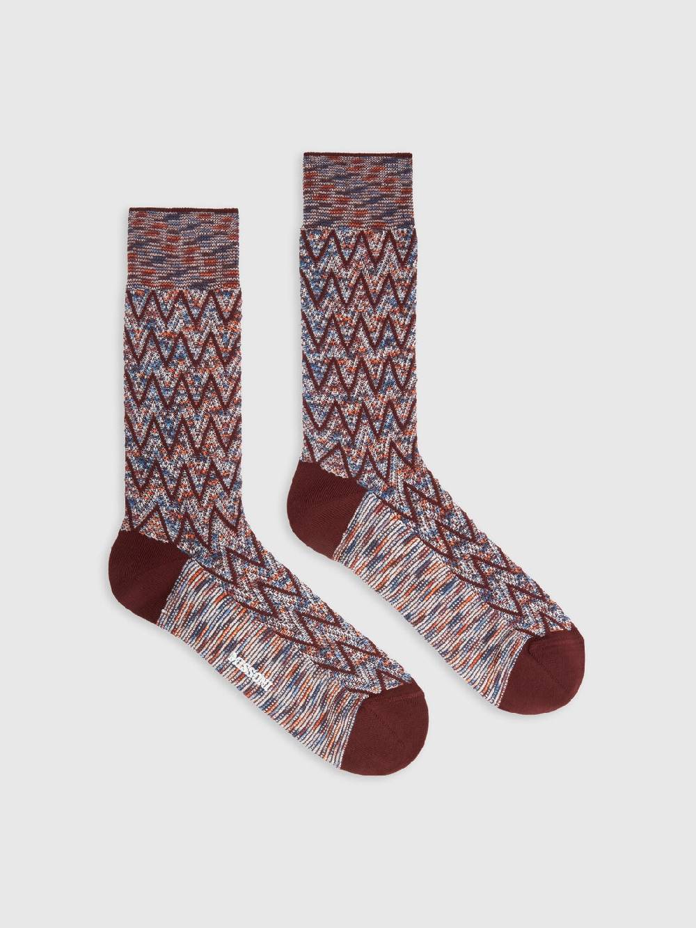 M Missoni Calzini Corti In Misto Cotone Zig Zag