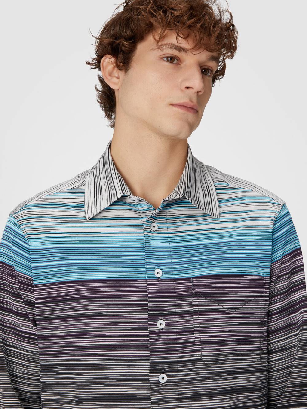 M Missoni Camicia In Jersey Di Cotone Fiammato