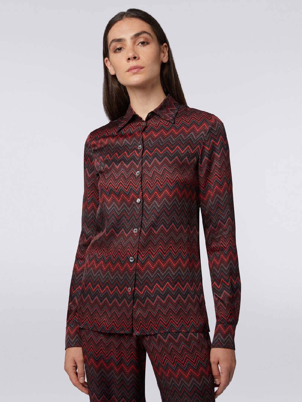 M Missoni Camicia In Viscosa Jacquard A Zig Zag