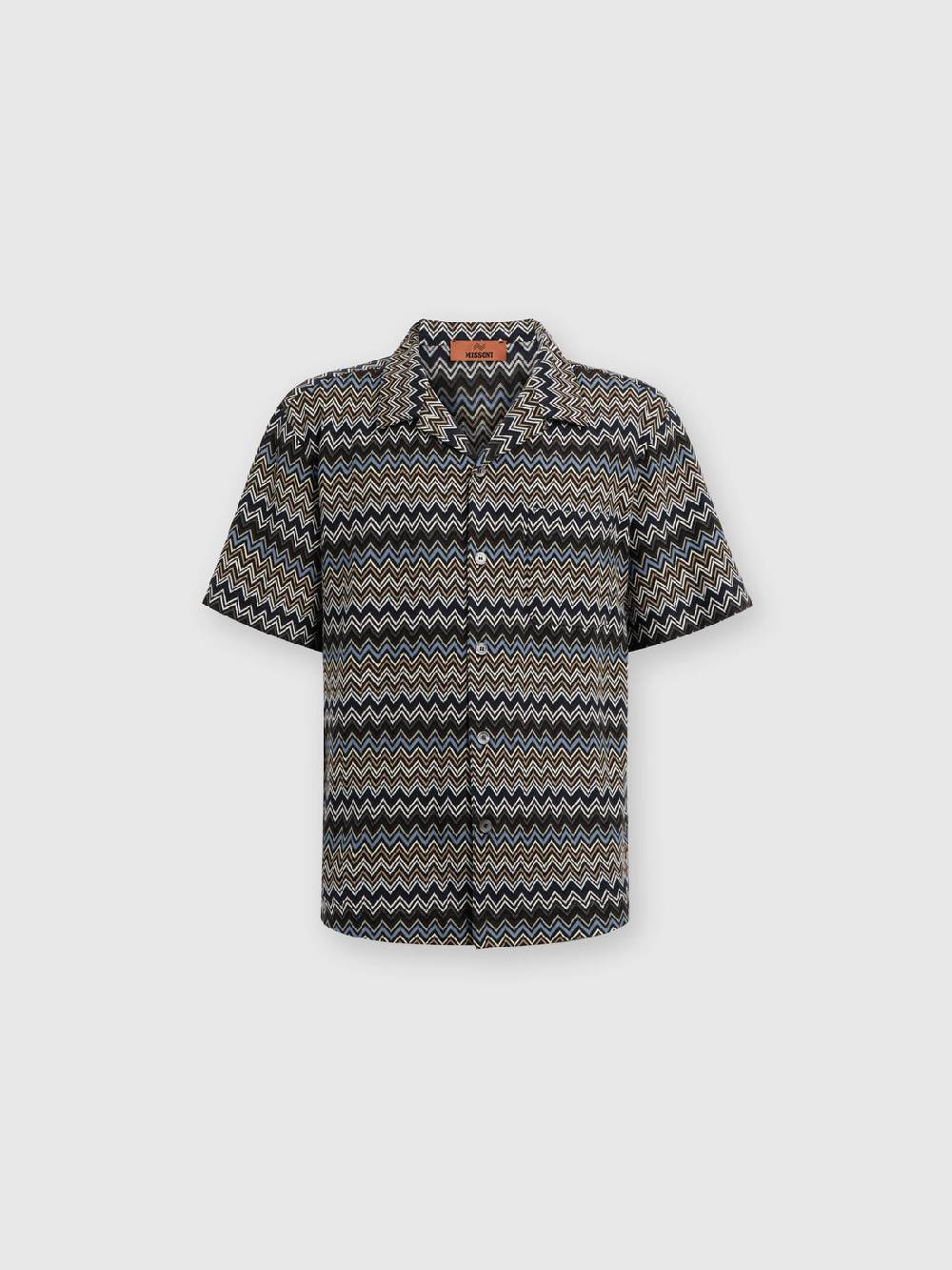 M Missoni Camicia Taglio Bowling In Cotone Zig Zag