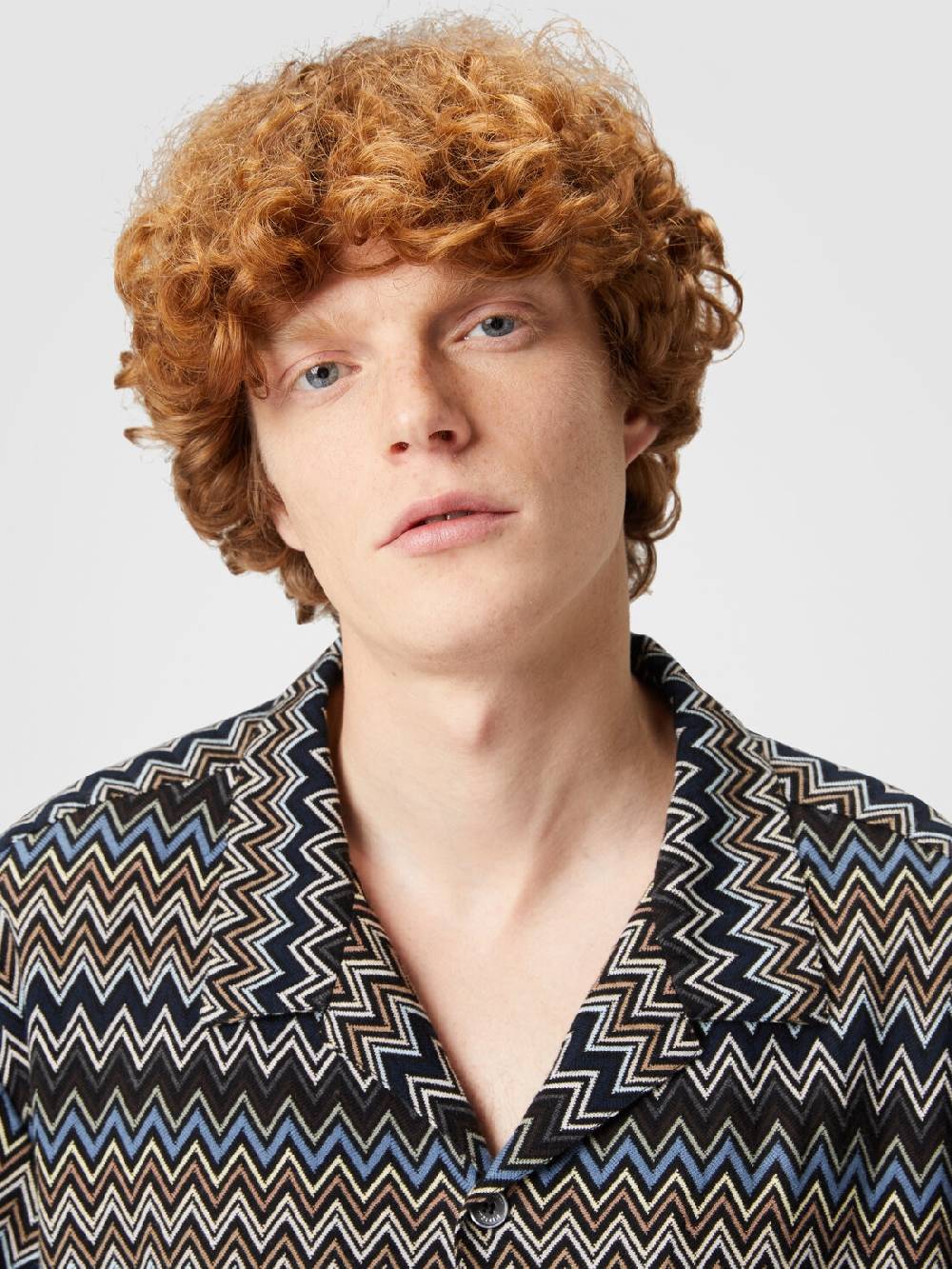 M Missoni Camicia Taglio Bowling In Cotone Zig Zag