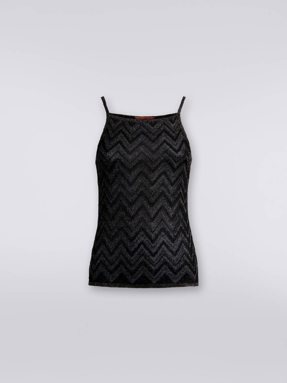 M Missoni Canottiera In Maglia Chevron Lamé