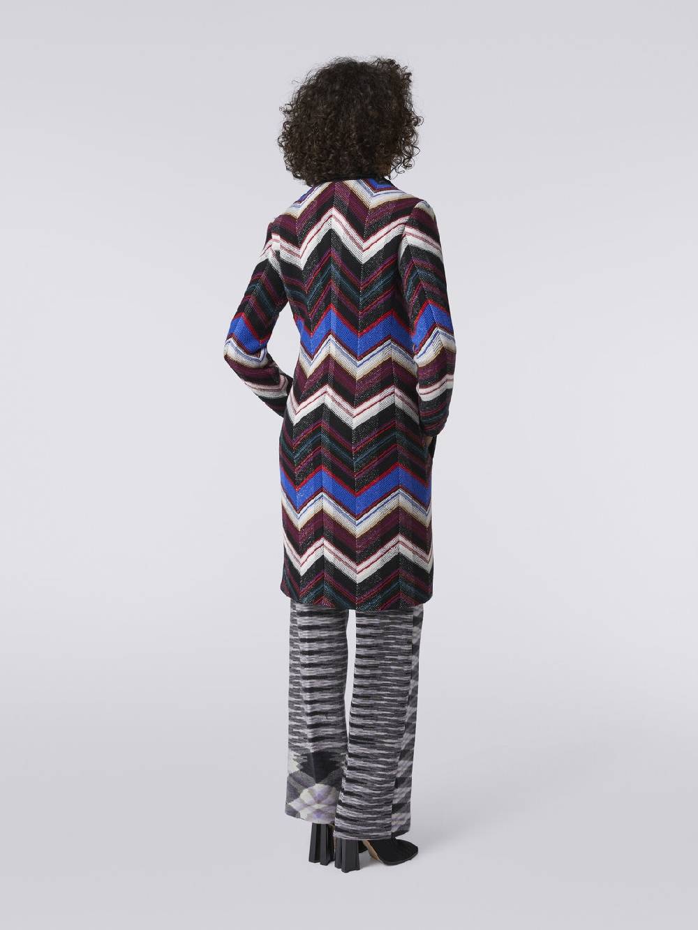 M Missoni Cappotto In Lana Con Trama A Zig Zag