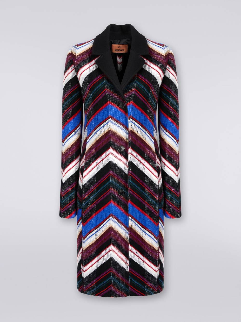 M Missoni Cappotto in lana con trama a zig zag