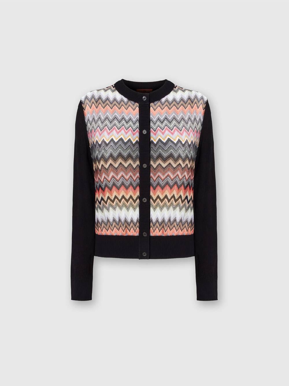M Missoni Cardigan Corto In Viscosa Chevron