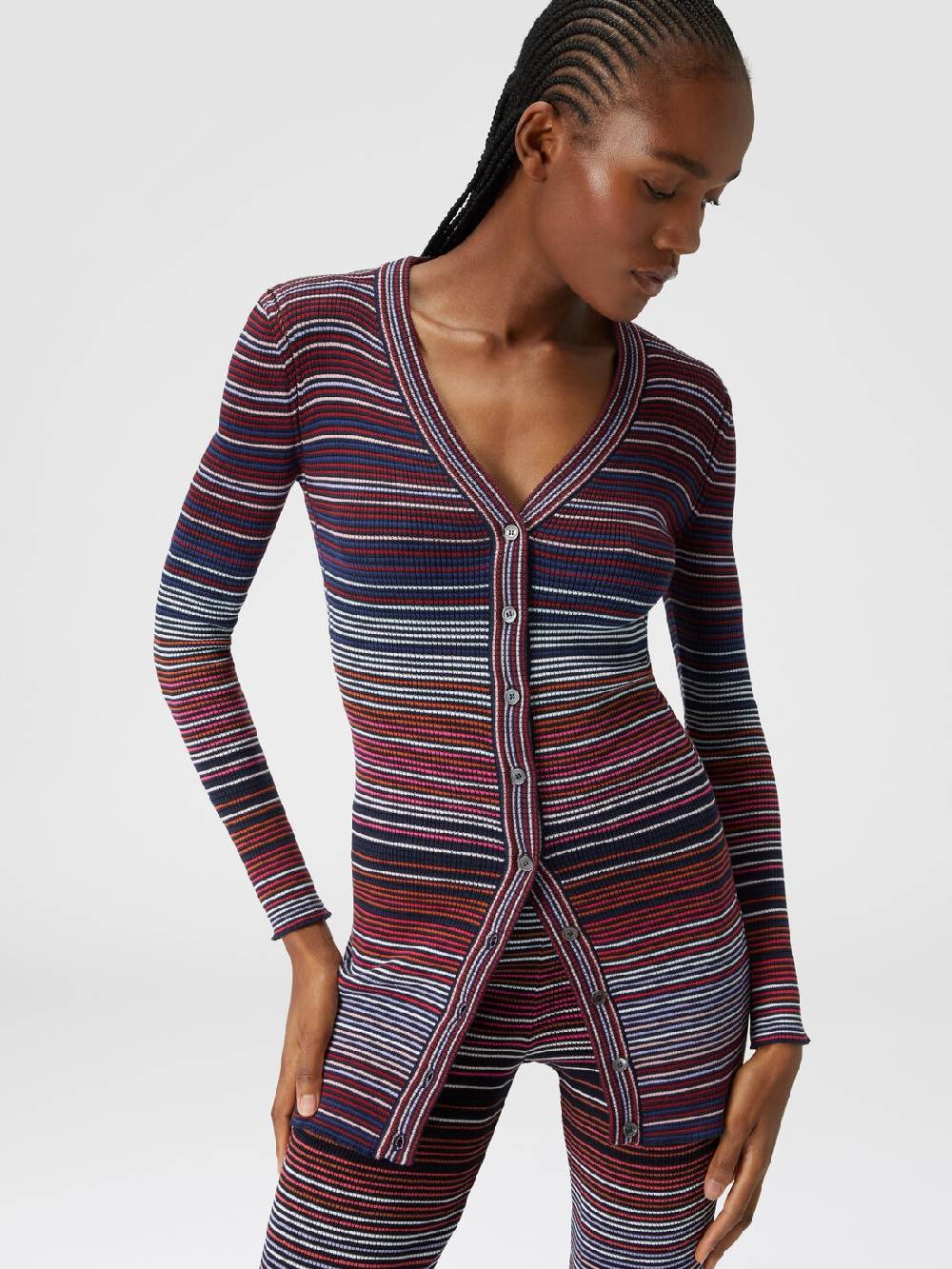 M Missoni Cardigan In Cotone E Viscosa A Righe