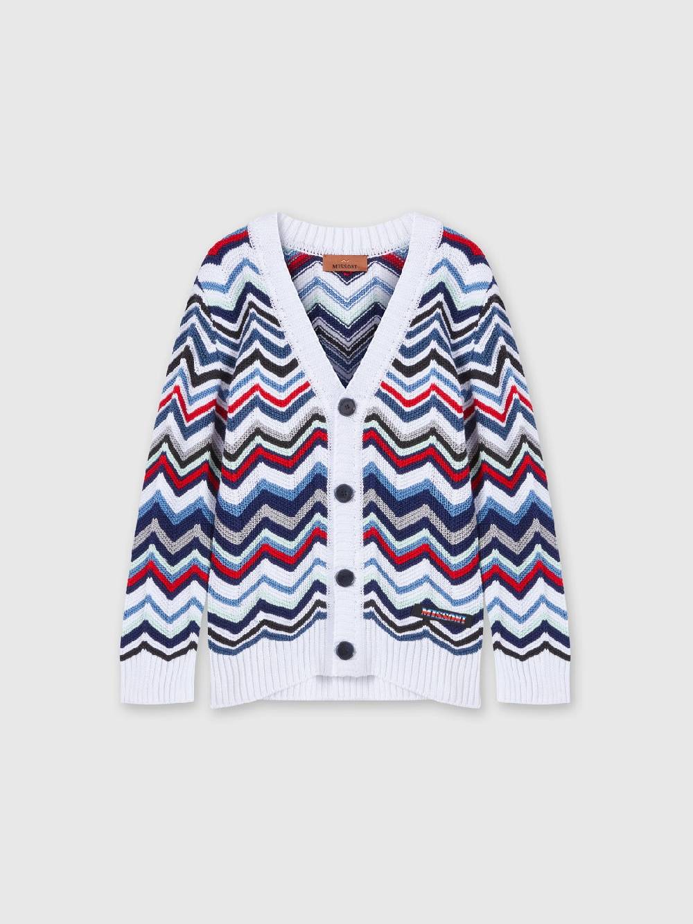 M Missoni Cardigan In Maglia Di Cotone Chevron