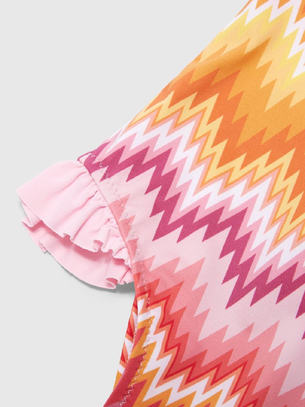 M Missoni Costume Intero Chevron Con Volant E Logo