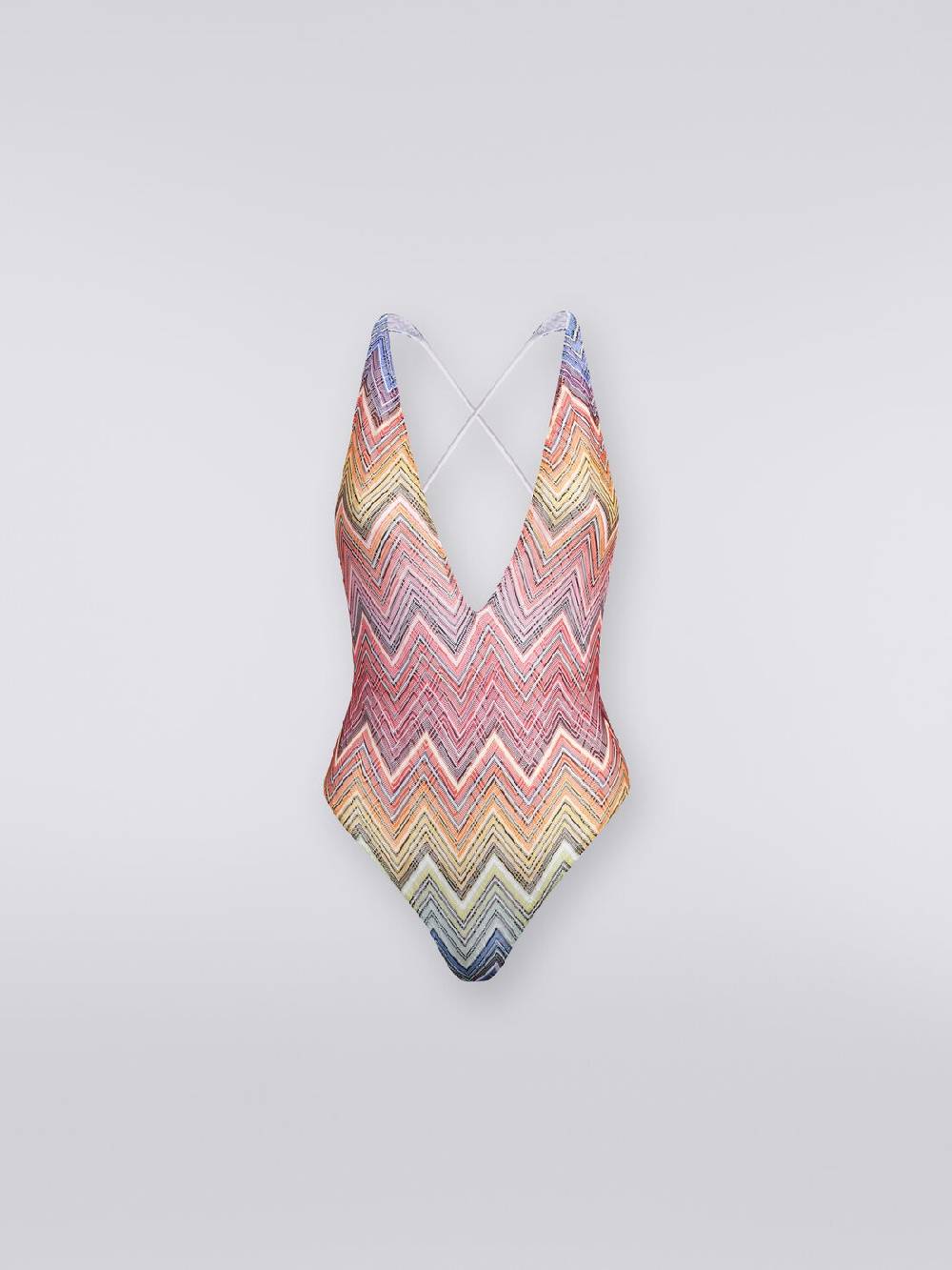 M Missoni Costume Intero In Tessuto Stampa Zig Zag