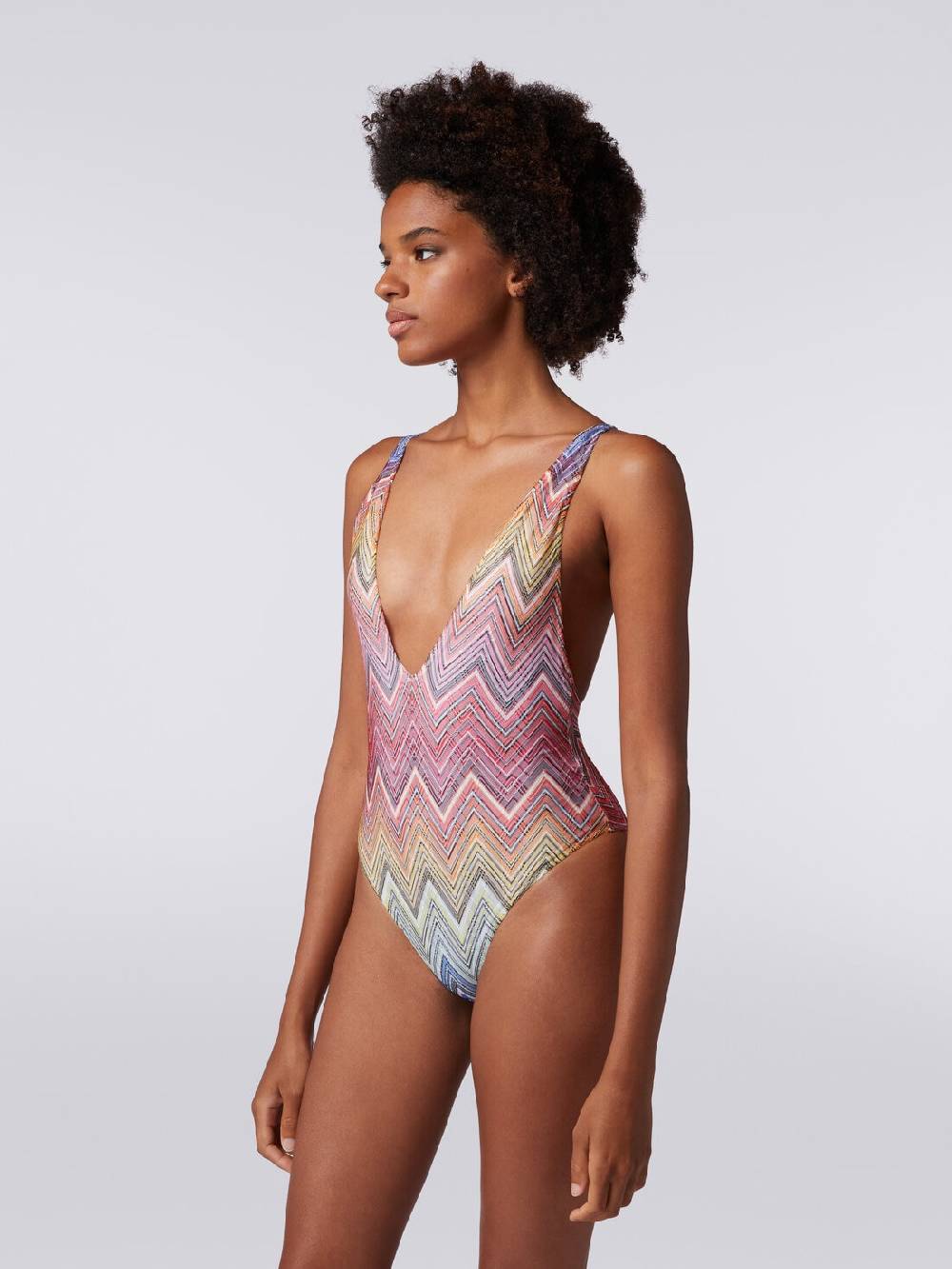 M Missoni Costume Intero In Tessuto Stampa Zig Zag