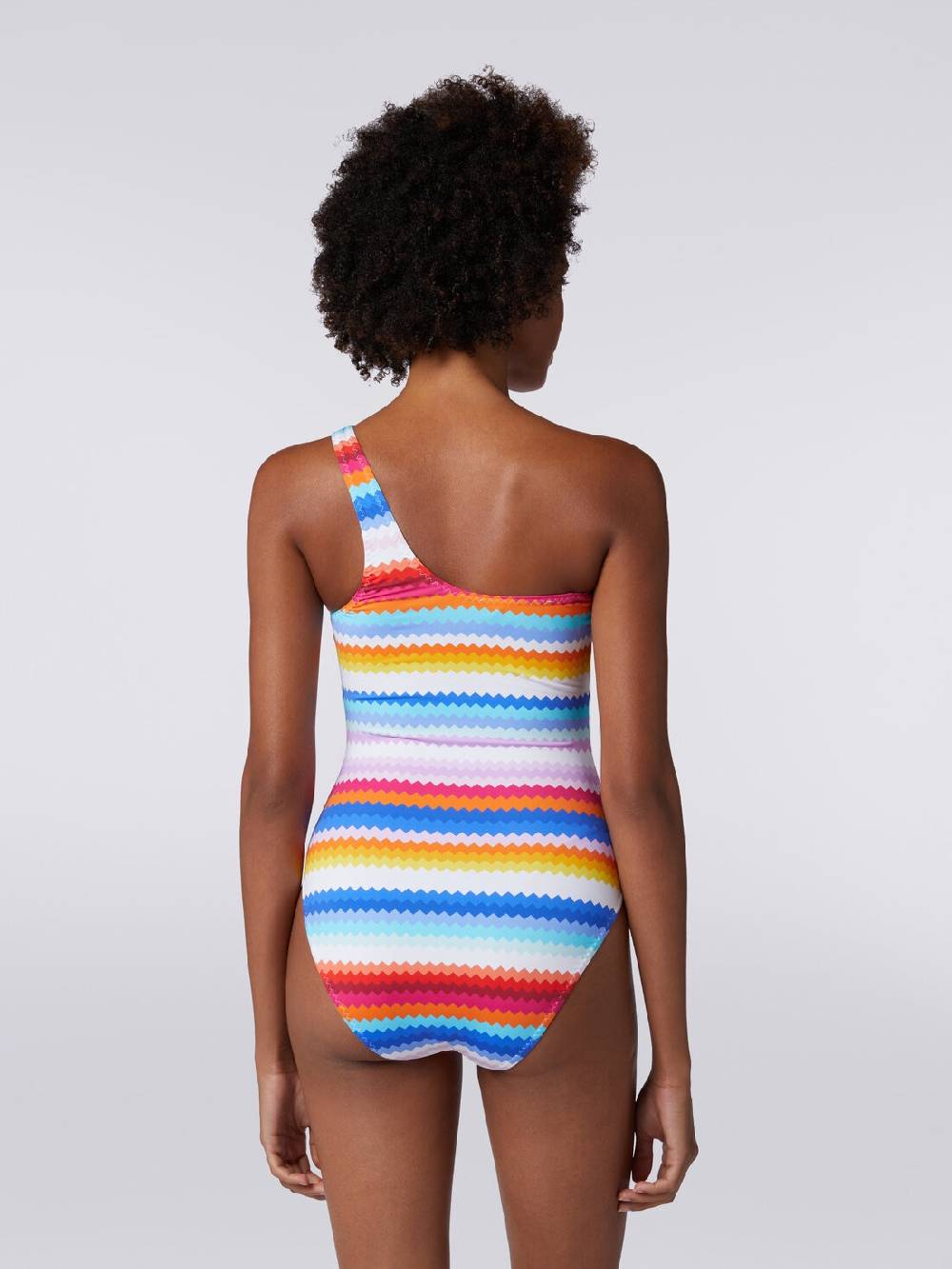 M Missoni Costume Intero Monospalla Stampa Zig Zag