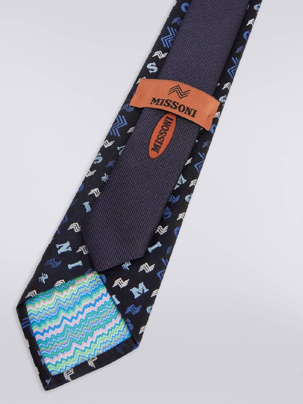 M Missoni Cravatta In Seta Con Lettering Logo