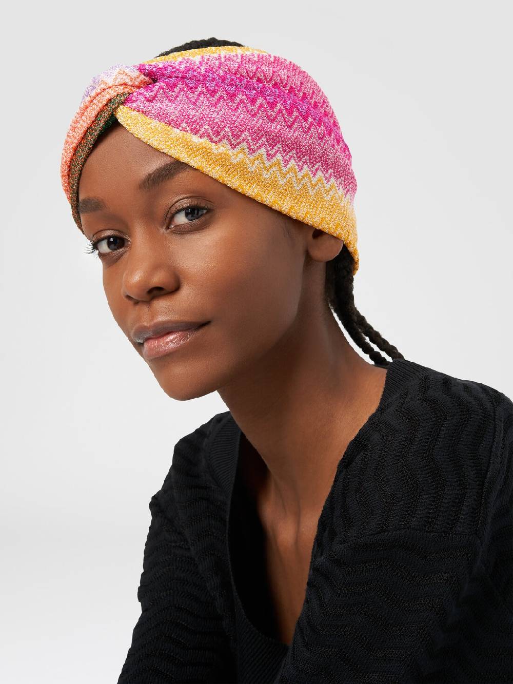 M Missoni Fascia In Viscosa Con Motivo Zig Zag