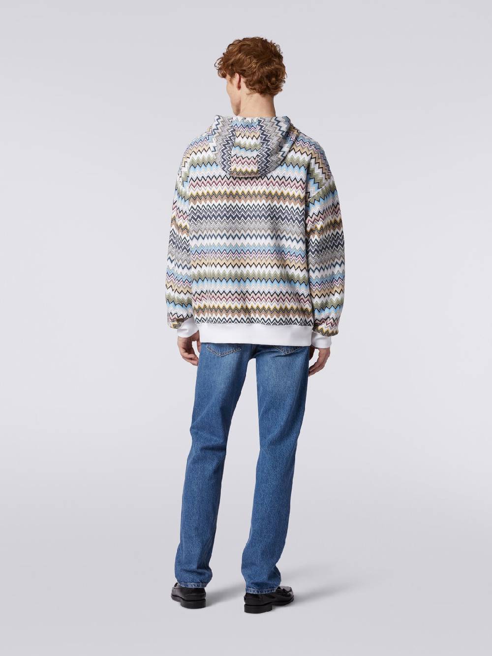 M Missoni Felpa Con Cappuccio In Cotone Zig Zag