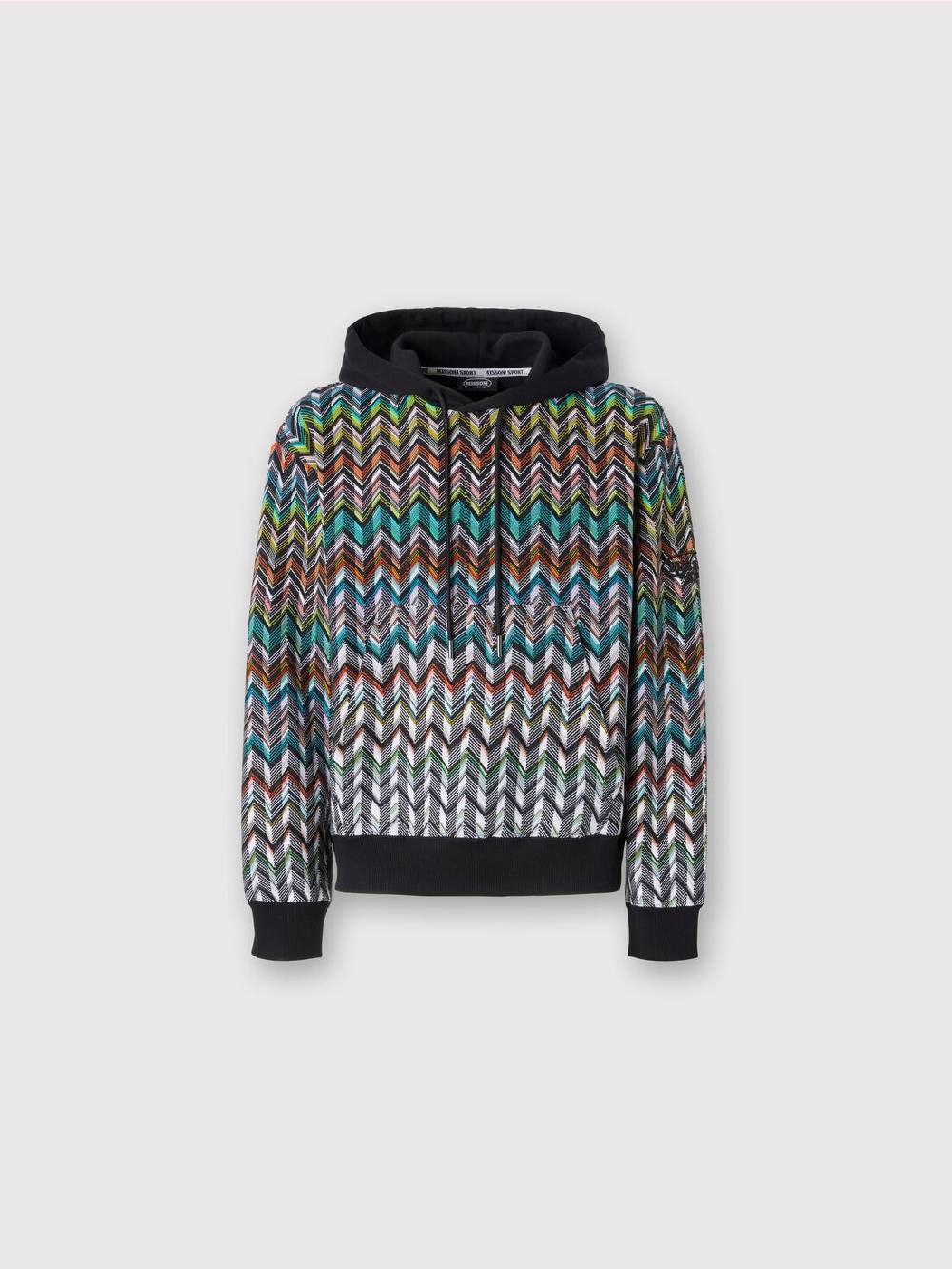 M Missoni Felpa Con Cappuccio In Maglia Zig Zag