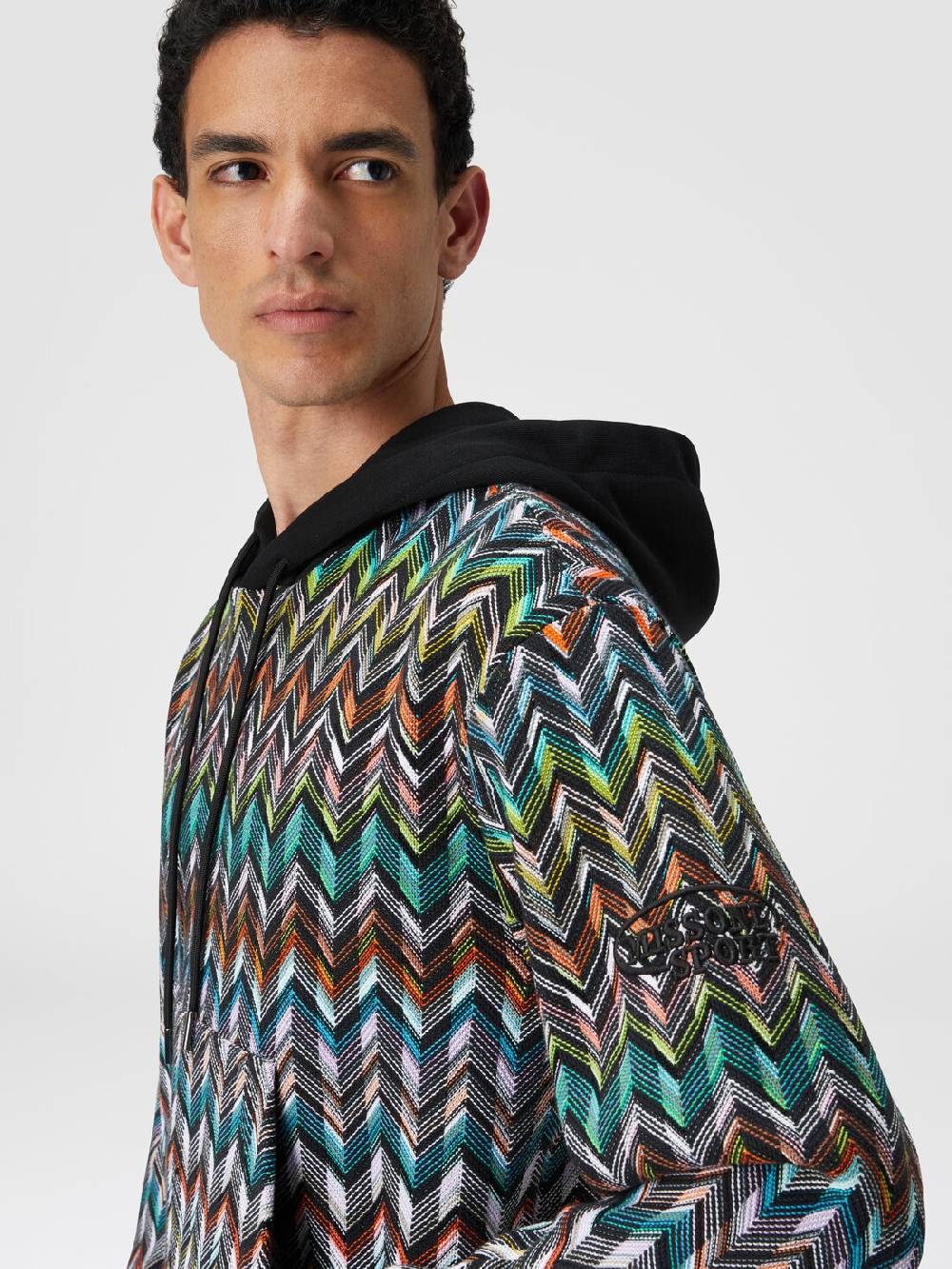 M Missoni Felpa Con Cappuccio In Maglia Zig Zag