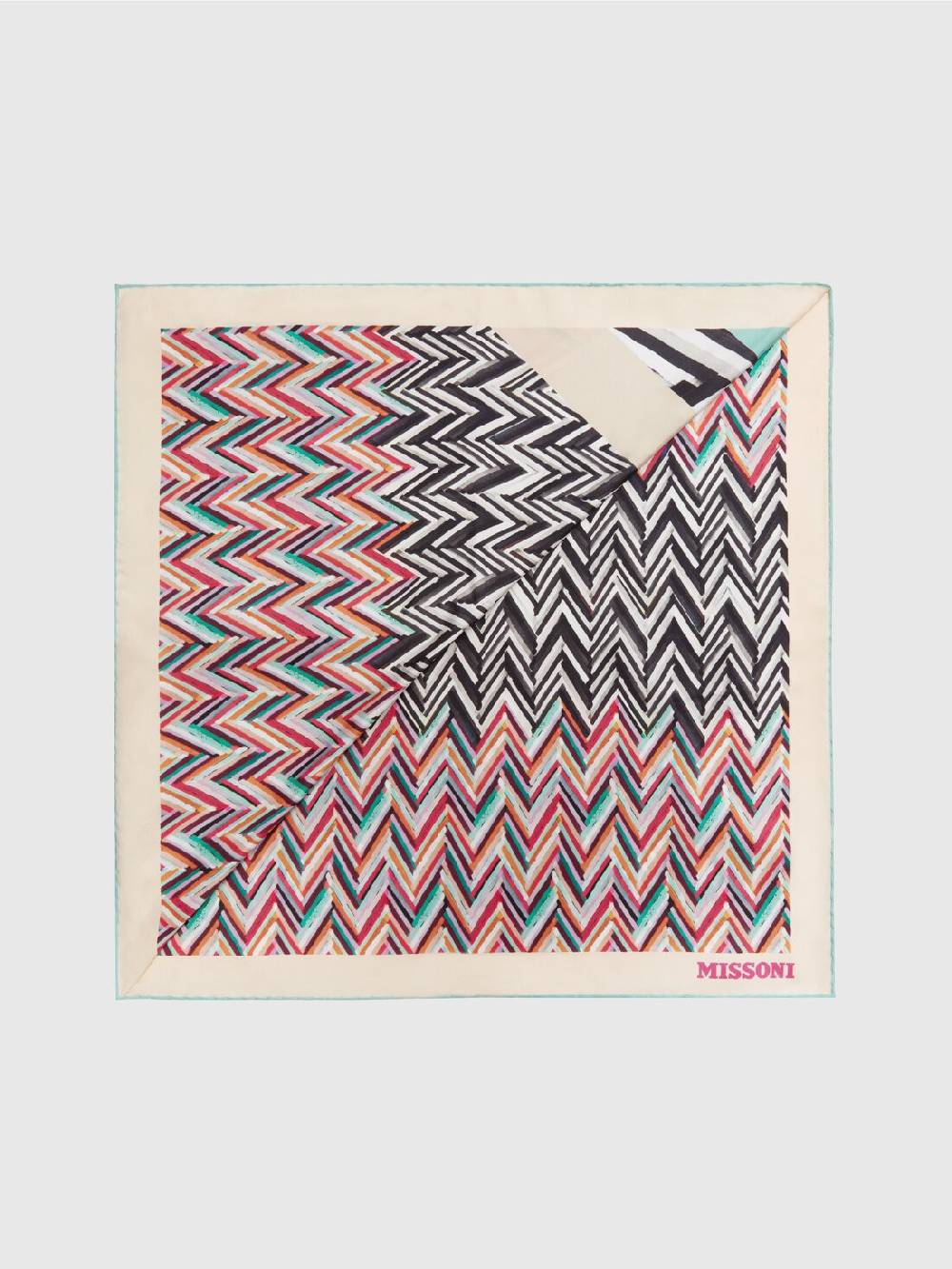 M Missoni Foulard In Seta Con Multilavorazione
