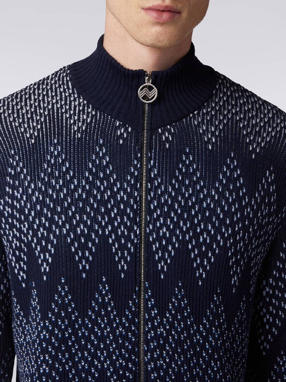 M Missoni Giacca In Cotone Chevron Con Zip