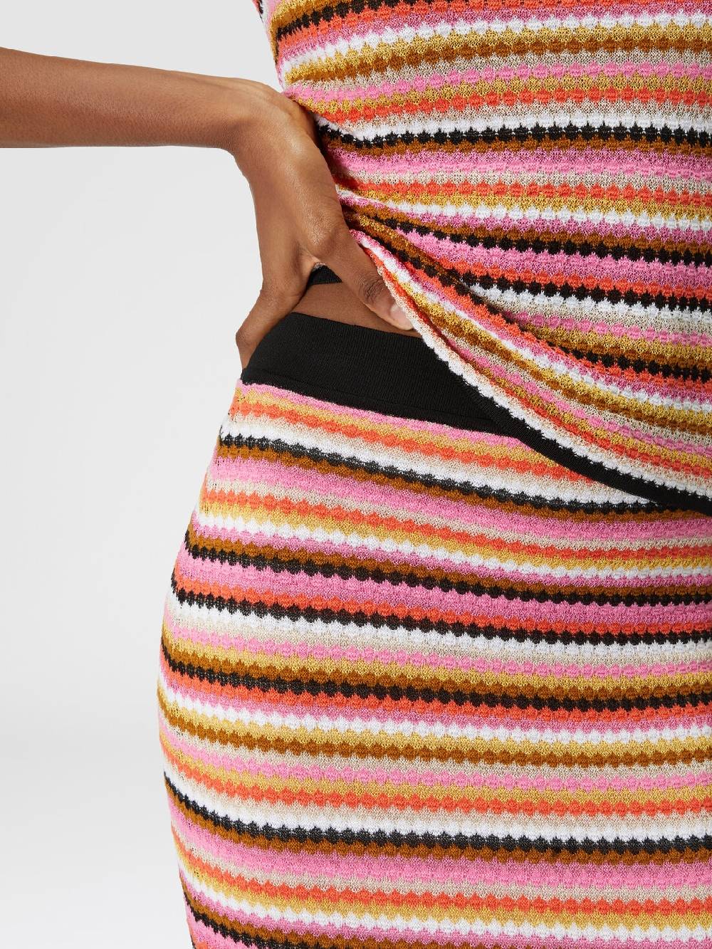 M Missoni Gonna Midi In Cotone E Viscosa Zig Zag