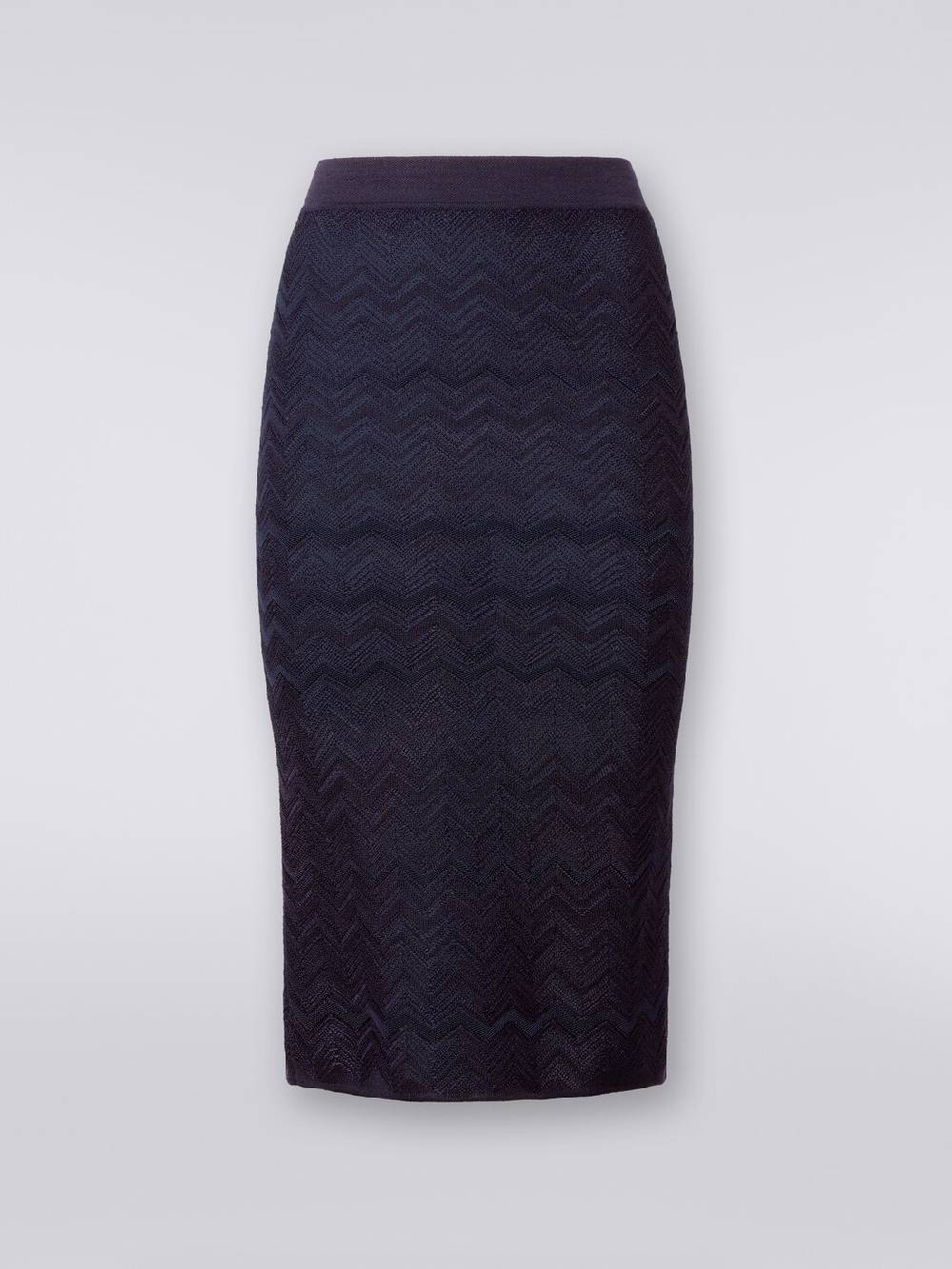 M Missoni Gonna Midi In Viscosa E Lana Chevron