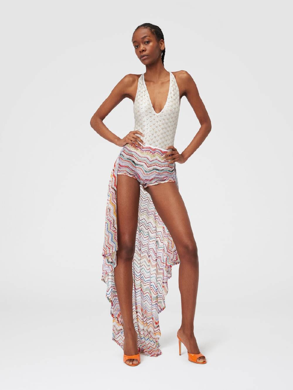 M Missoni Gonna Pareo In Crochet Con Lurex