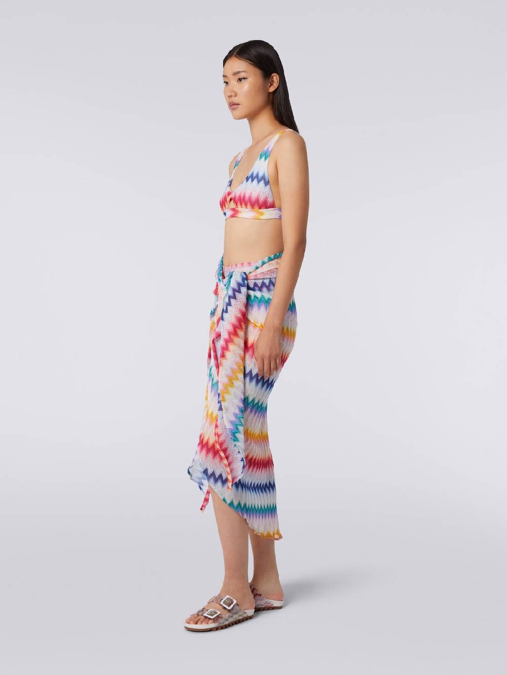 M Missoni Gonna Pareo Motivo Zig Zag Con Lurex