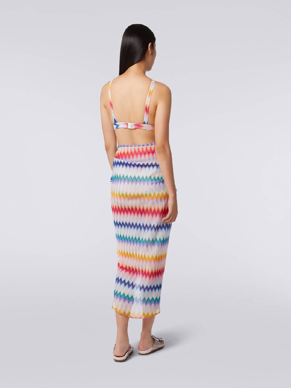 M Missoni Gonna Pareo Motivo Zig Zag Con Lurex